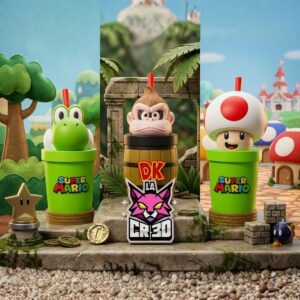 Vasos temáticos 3D -Mario y Donkey