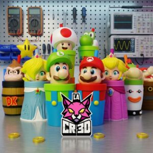 Vasos temáticos 3D -Super Mario y Amigos